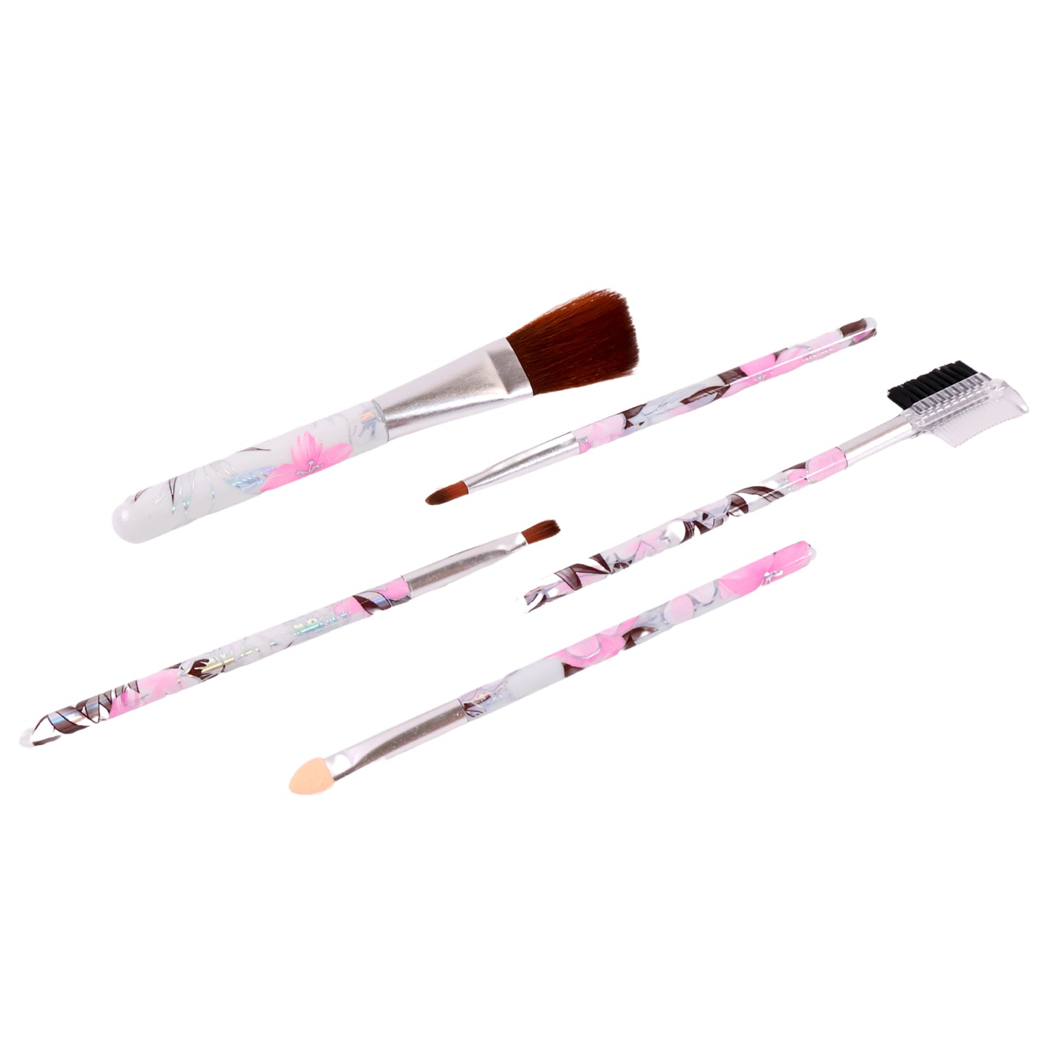 Makeup Brush Set with Floral Motif Makeup Brush Set with Floral Motif